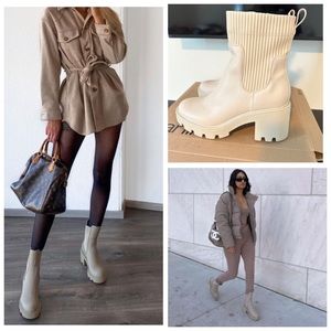 Bar III Chelsea Rubberized ankle boots lug sole bloggers fav